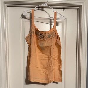 NWT Lucky Brand Embroidered Floral Peach Camisole